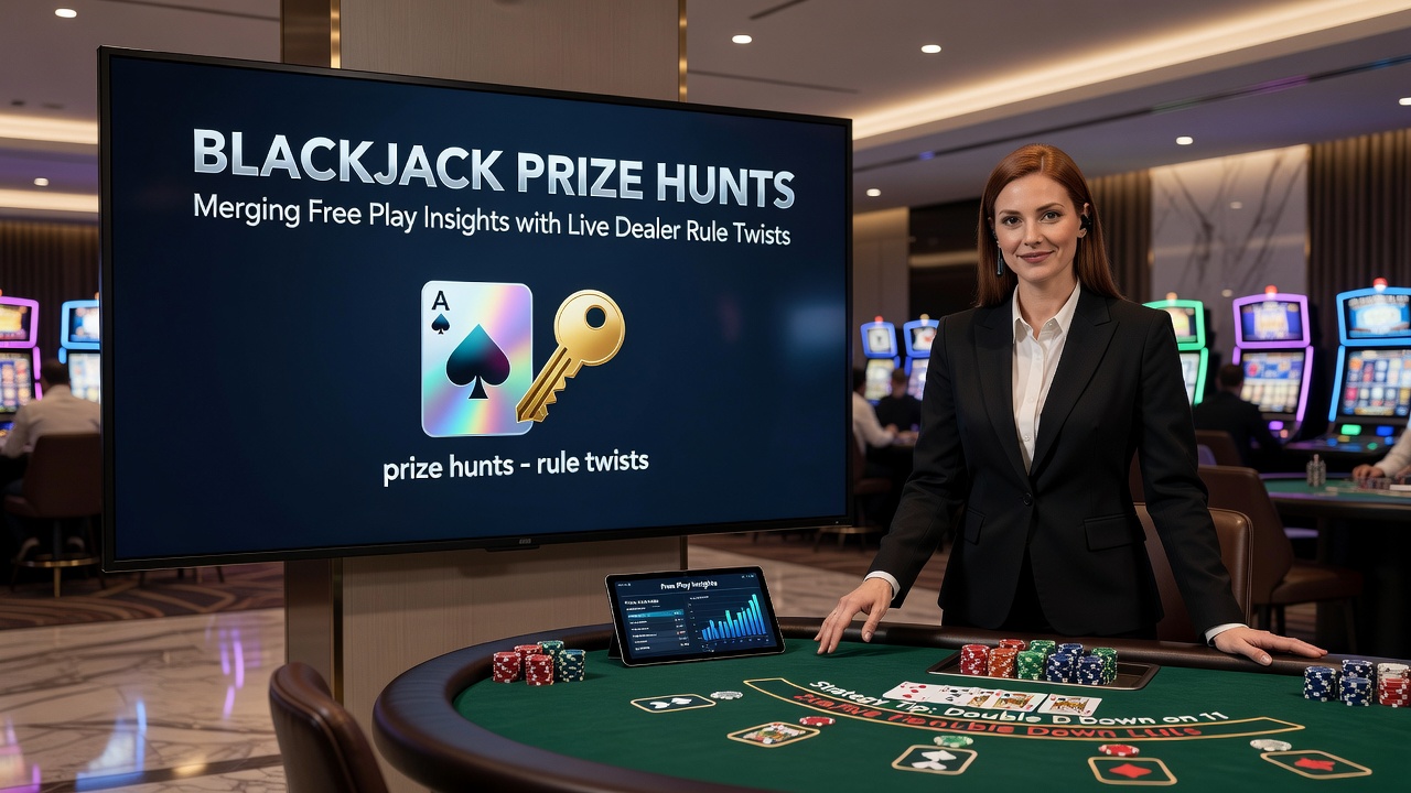 Live-Dealer beim Mischen der Karten in einem Blackjack-Turnier mit Preisjagden