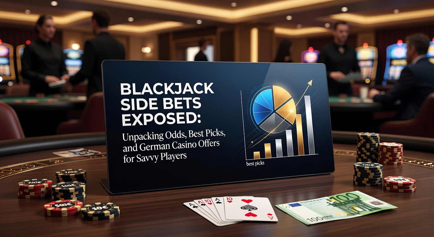 Blackjack-Tisch mit Side-Bet-Optionen wie Perfect Pairs und 21+3, beleuchtet im Casino-Licht