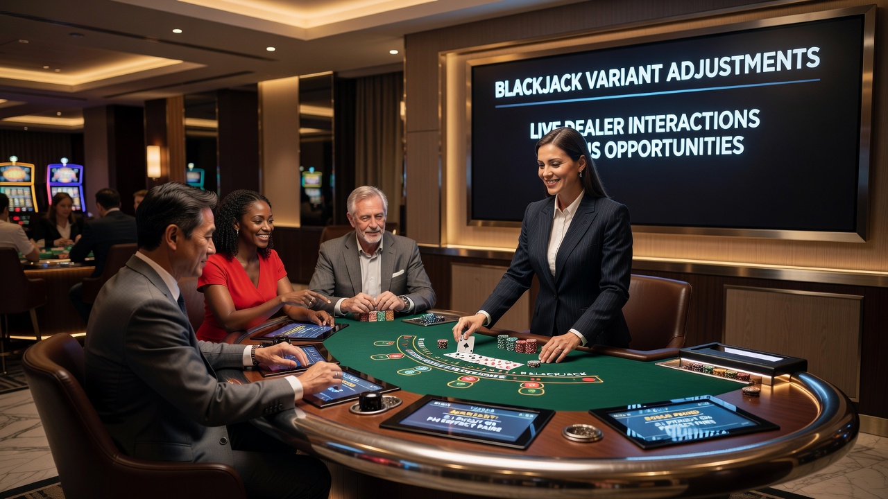 Blackjack-Tisch mit Bonus-Anzeigen und Live-Dealer-Interaktionen in einem mobilen Setup