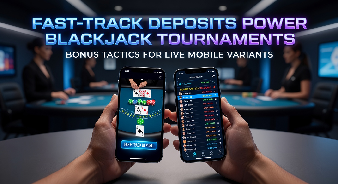 Screenshot eines Power-Blackjack-Turniers auf einem Mobilgerät mit schnellen Einzahlungsoptionen und Bonus-Angeboten