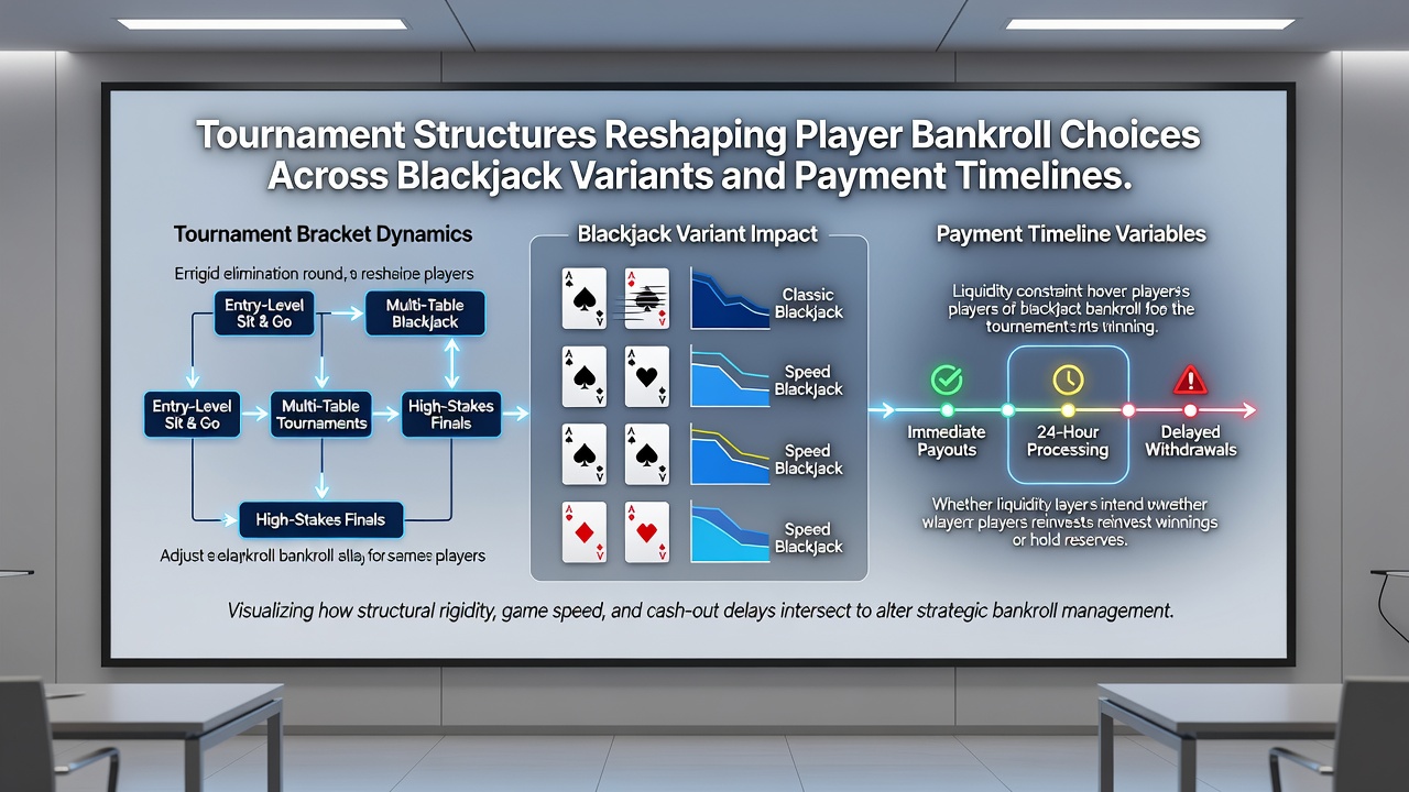 Grafik zu Zahlungszeitplänen und Bankroll-Anpassungen in Blackjack-Turnieren